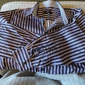 Bugatchi Uomo Men's Striped Shirt Button-Up size L